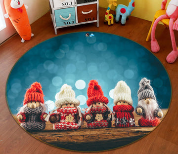 3D Doll 54160 Christmas Round Non Slip Rug Mat Xmas