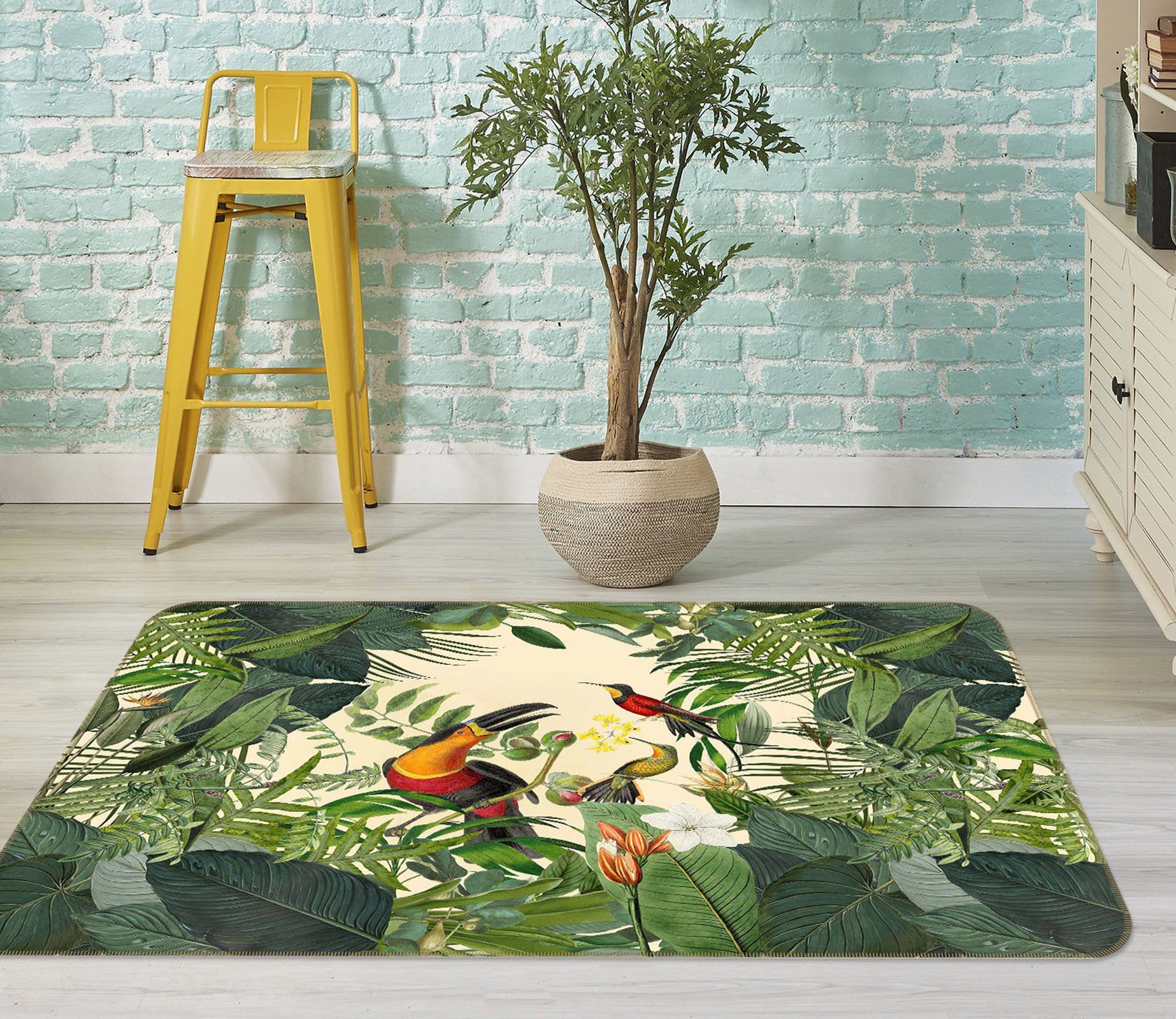 3D Bird Forest 1007 Andrea haase Rug Non Slip Rug Mat Mat AJ Creativity Home 