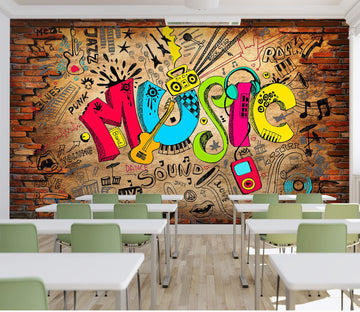 3D Music wall 43 Wall Murals Wallpaper AJ Wallpaper 2 