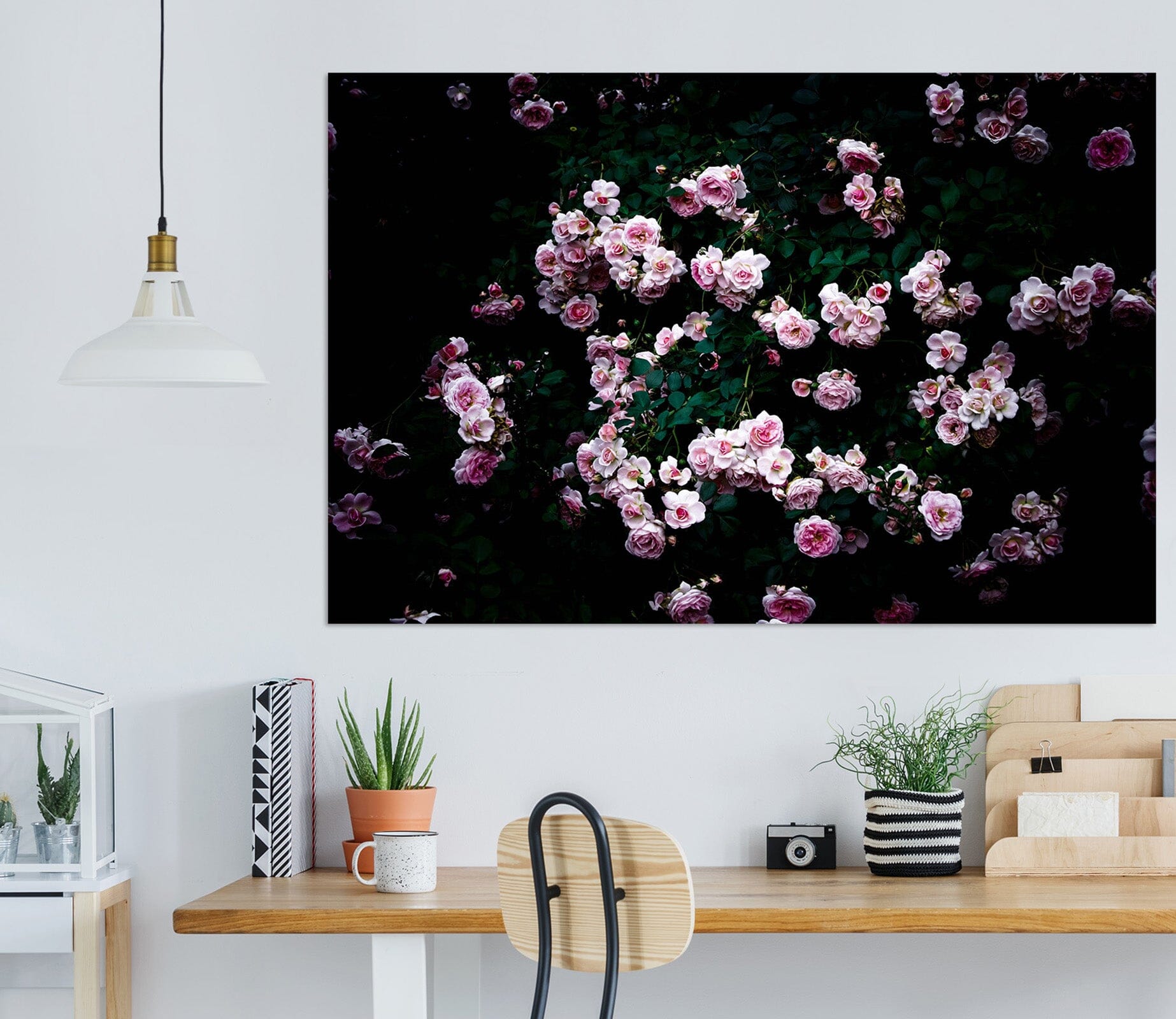 3D Pink Rose 017 Noirblanc777 Wall Sticker Wallpaper AJ Wallpaper 2 