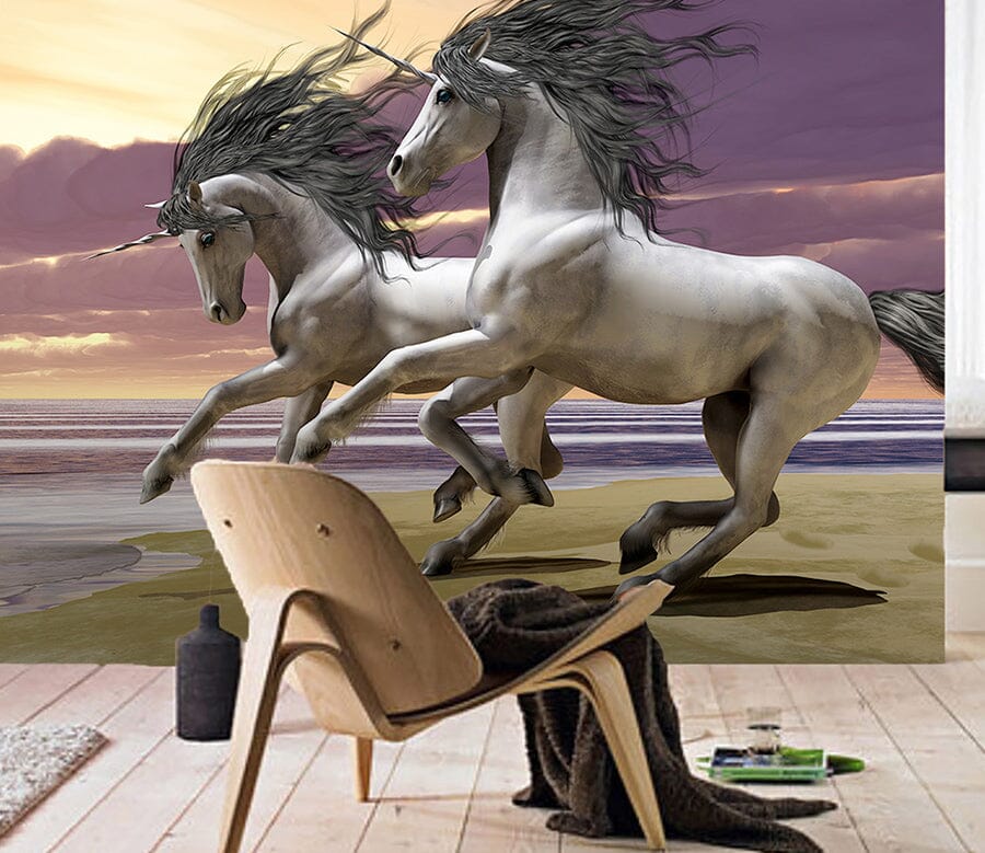 3D Two Horses 1518 Wall Murals Wallpaper AJ Wallpaper 2 