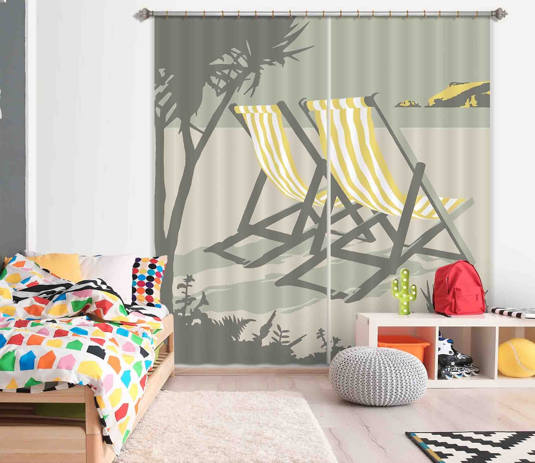 3D Polzeath Deckchairs 132 Steve Read Curtain Curtains Drapes Curtains AJ Creativity Home 