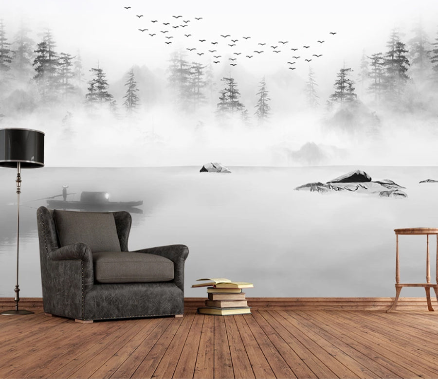 3D Forest Lake WC1821 Wall Murals