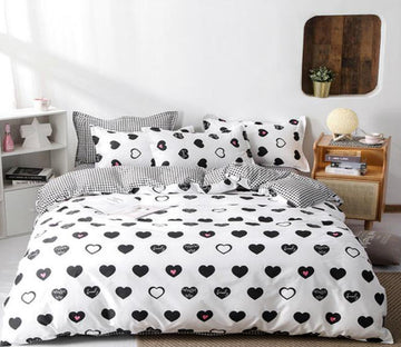 3D Black Love 3068 Bed Pillowcases Quilt