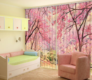 3D Peach Blossom Forest 119 Curtains Drapes Wallpaper AJ Wallpaper 