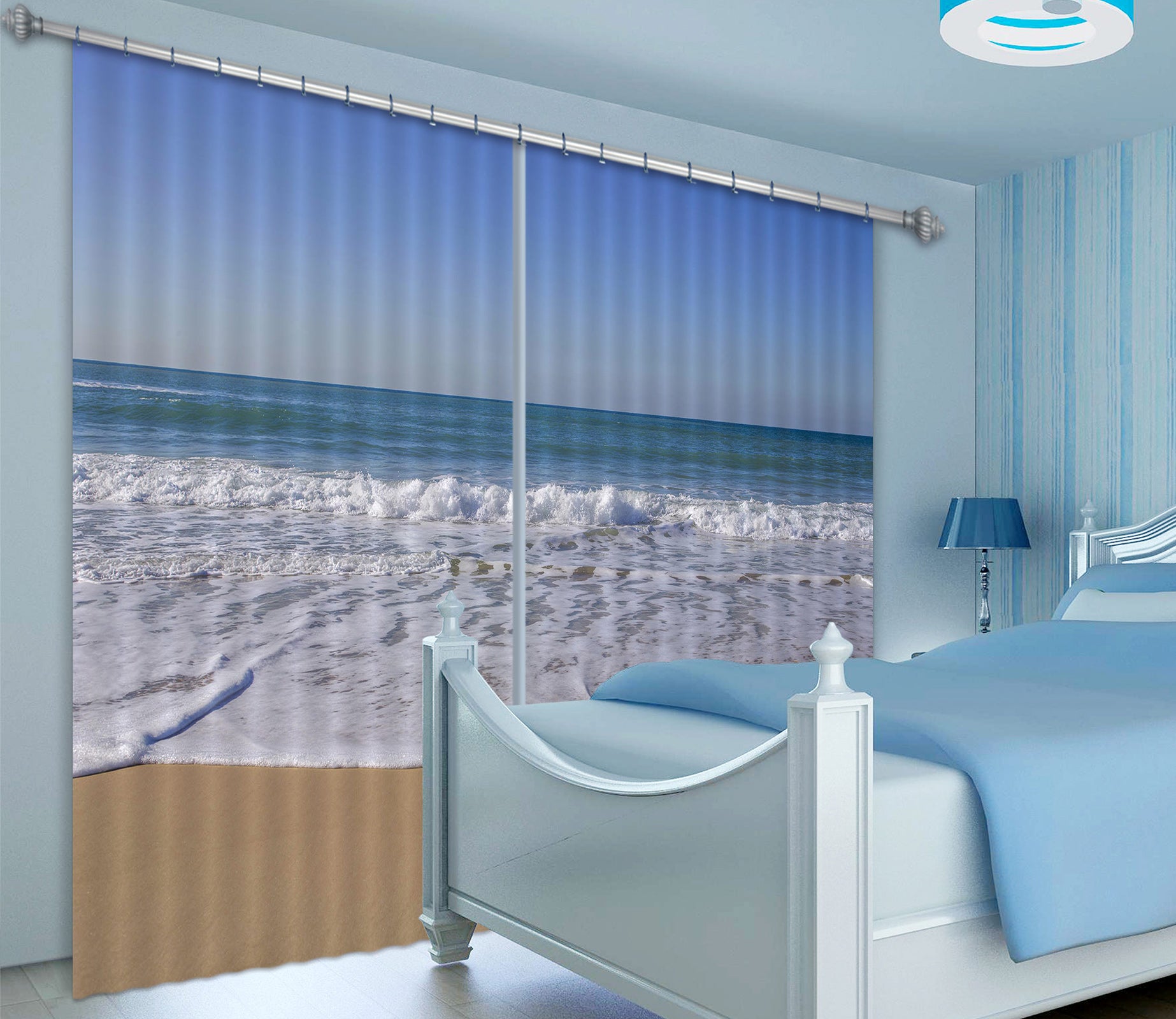 3D Beach Sea 048 Assaf Frank Curtain Curtains Drapes