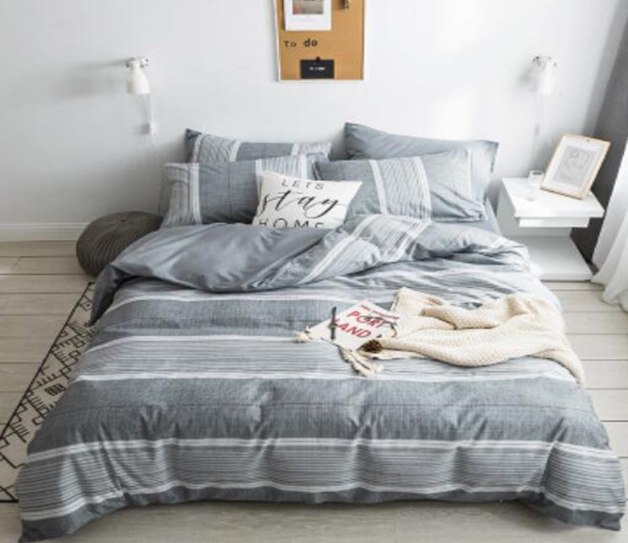 3D Light Gray Bars 14049 Bed Pillowcases Quilt
