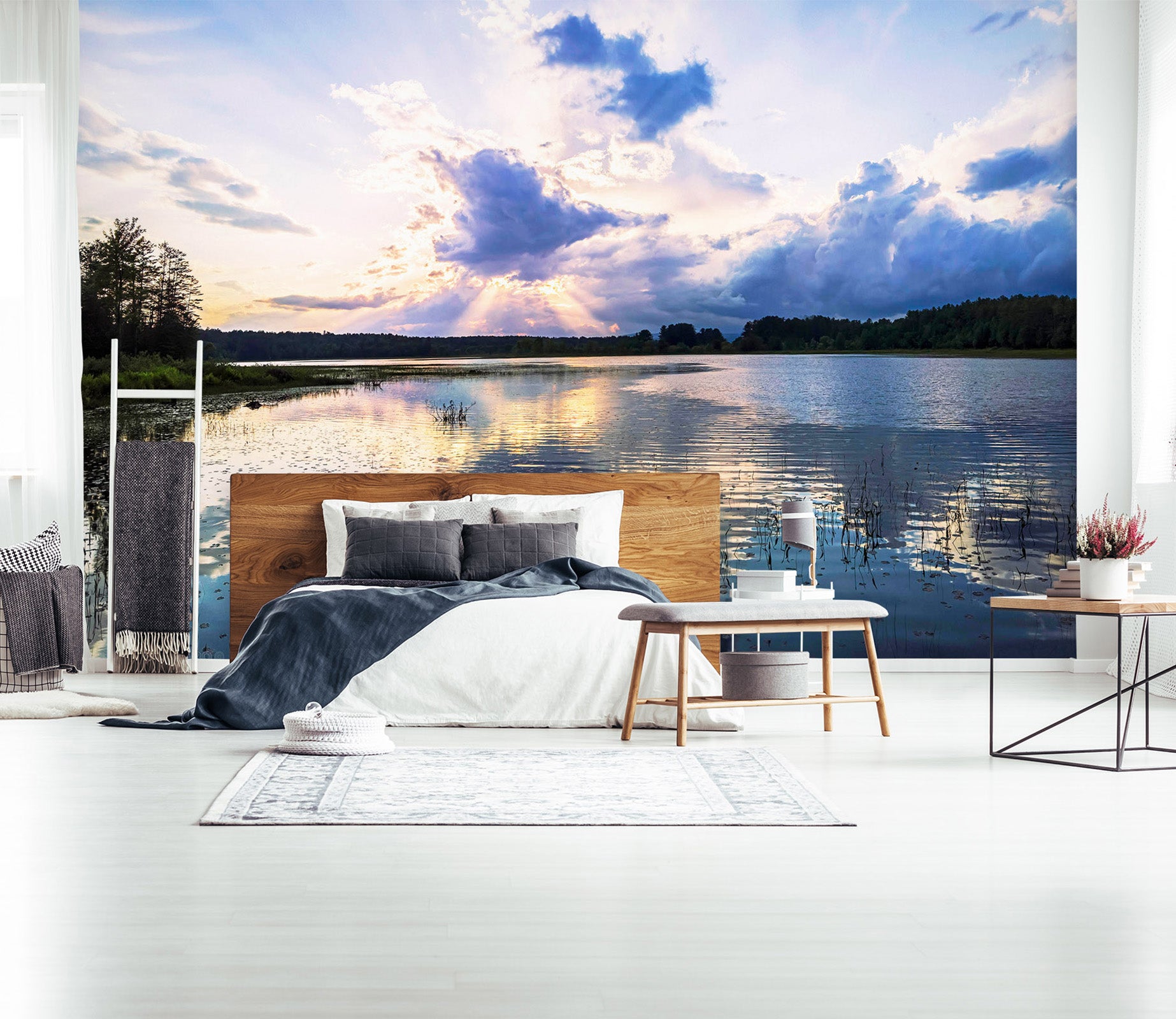 3D Reflecting Sunset 85023 Jerry LoFaro Wall Mural Wall Murals