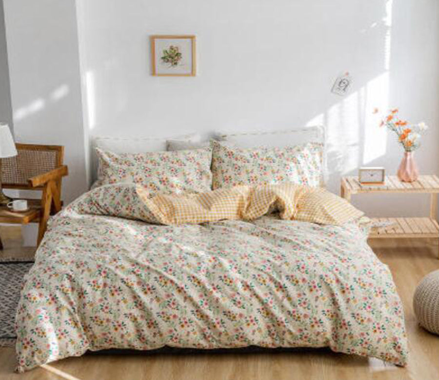 3D Yellow Floral 30120 Bed Pillowcases Quilt