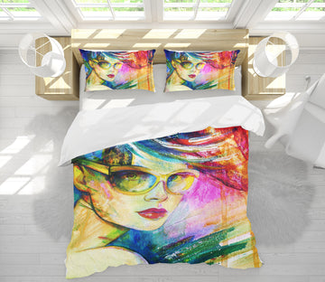3D Painting Sunglasses Woman 051 Bed Pillowcases Quilt
