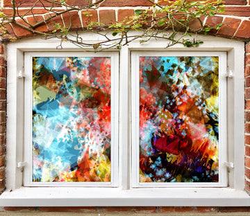 3D Mosaic Graffiti 338 Window Film Print Sticker Cling Stained Glass UV Block