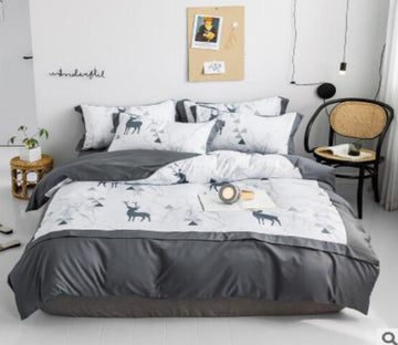 3D Grey Deer 40146 Bed Pillowcases Quilt