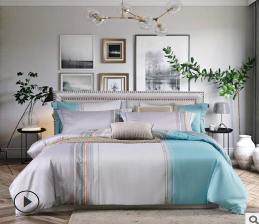 3D Light Grey Green 20147 Bed Pillowcases Quilt