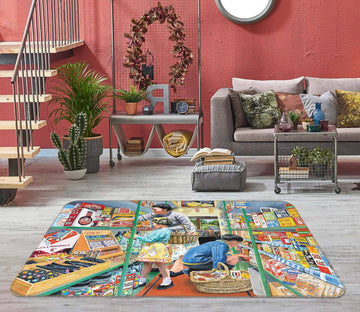 3D In The Mobile Shop 1082 Trevor Mitchell Rug Non Slip Rug Mat Mat AJ Creativity Home 