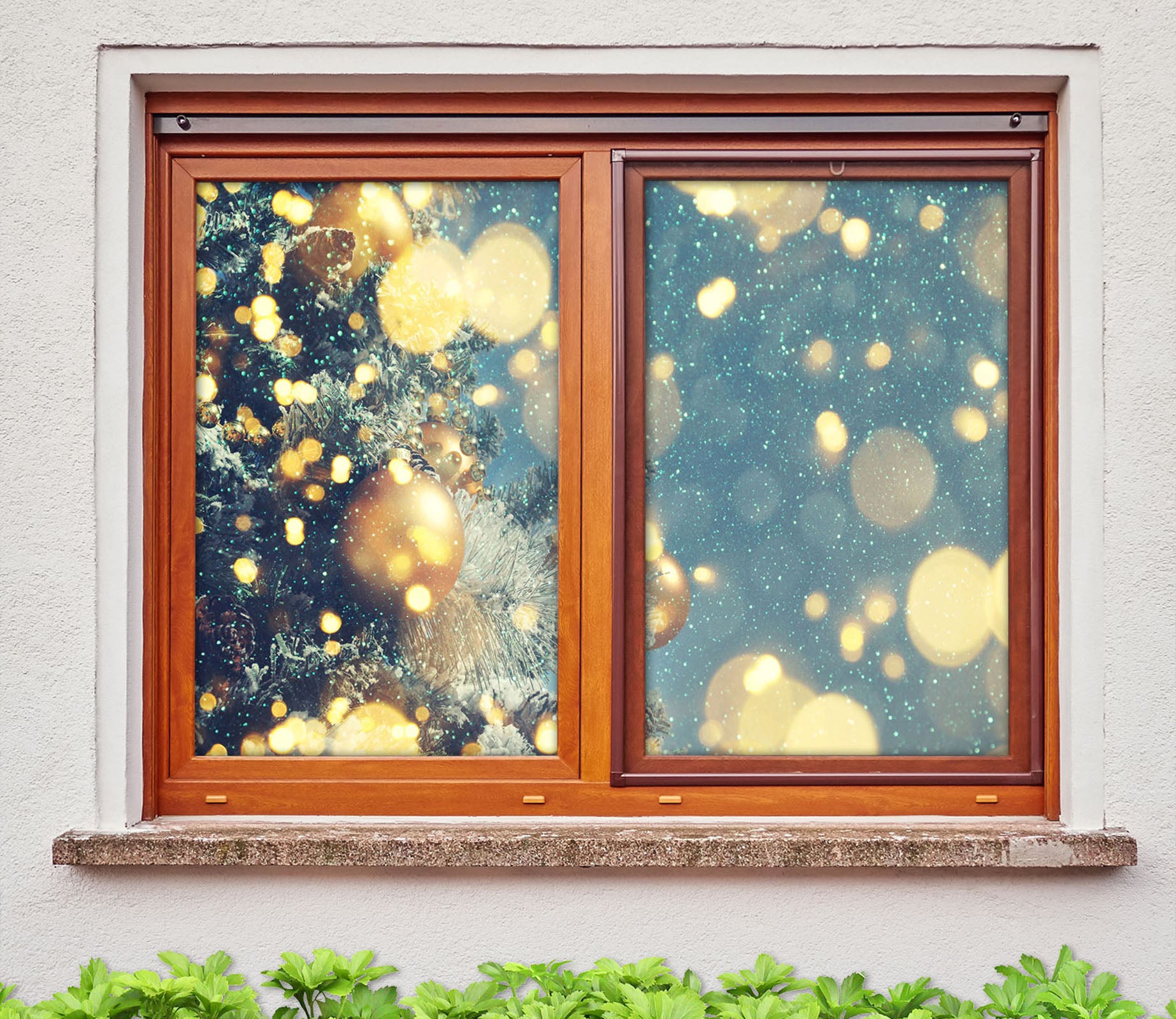 3D Aperture 42141 Christmas Window Film Print Sticker Cling Stained Glass Xmas