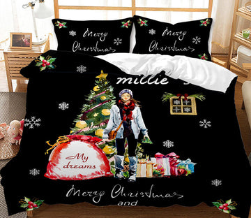 3D Christmas Tree Gift 45239 Christmas Quilt Duvet Cover Xmas Bed Pillowcases