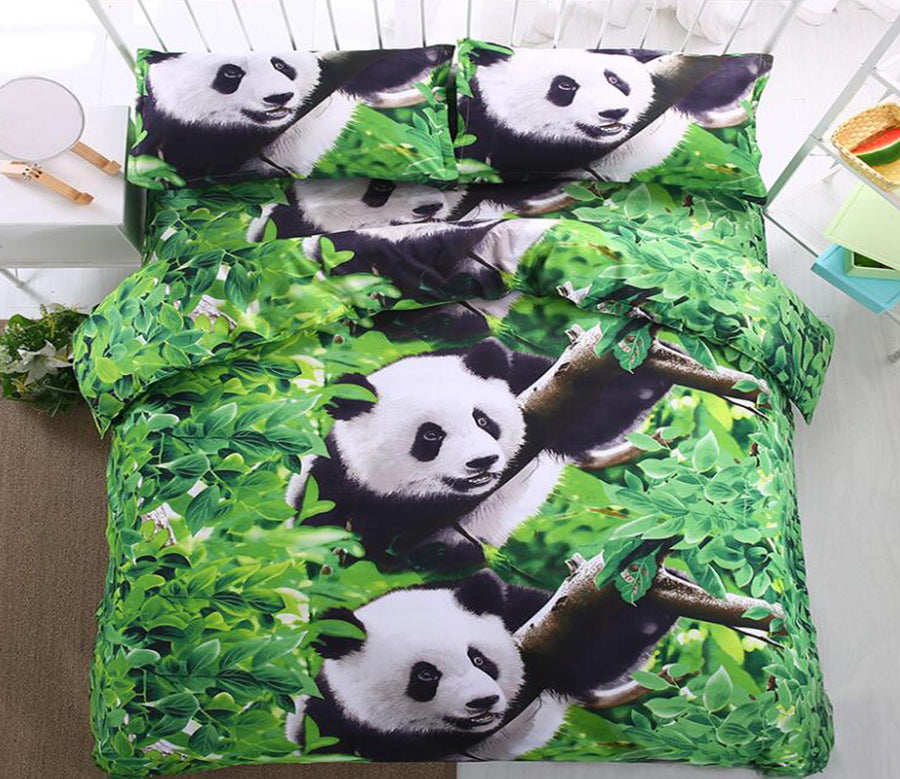 3D Panda 6050 Bed Pillowcases Quilt