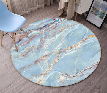 3D Babyblue Marble Texture 256 Round Non Slip Rug Mat Mat AJ Creativity Home 