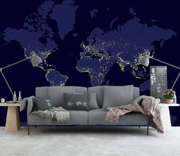 3D Black World 2063 World Map Wall Murals Wallpaper AJ Wallpaper 2 