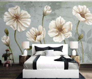 3D White Flowers 2875 Wall Murals Wallpaper AJ Wallpaper 2 