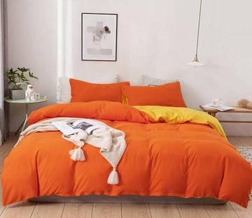 3D Orange 2078 Bed Pillowcases Quilt