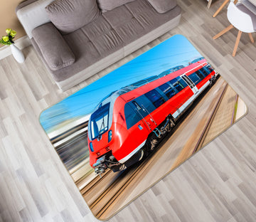 3D Red Train 68106 Vehicle Non Slip Rug Mat