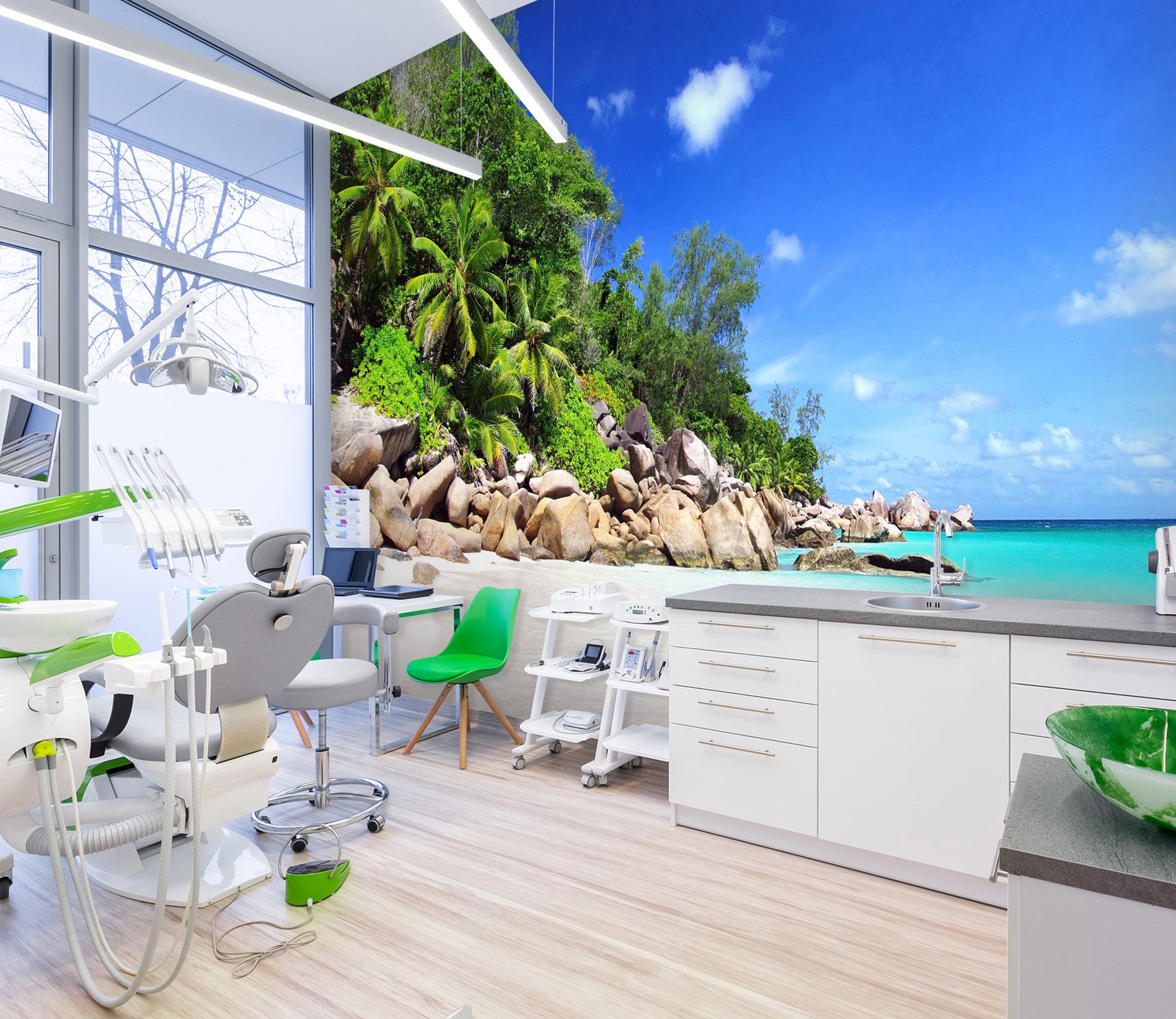 3D Beach Stone 339 Wall Murals