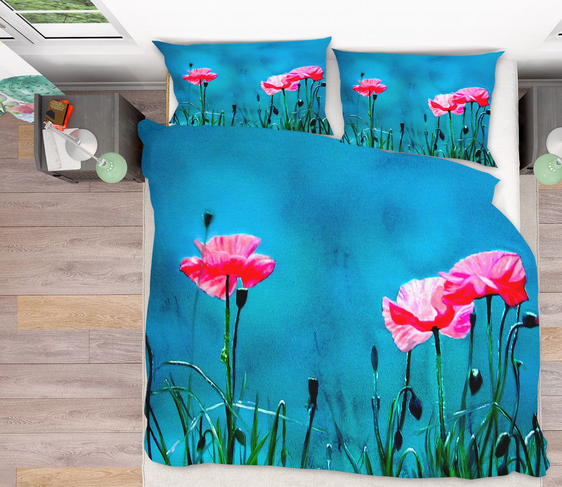 3D Pink Flowers 11049 Matthew Holden Bates Bedding Bed Pillowcases Quilt