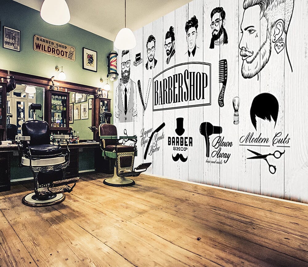 3D Men Look 1422 Barber Shop Wall Murals Wallpaper AJ Wallpaper 2 