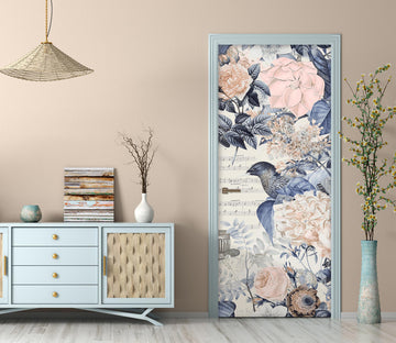 3D Flower Bird Pattern 11892 Andrea Haase Door Mural