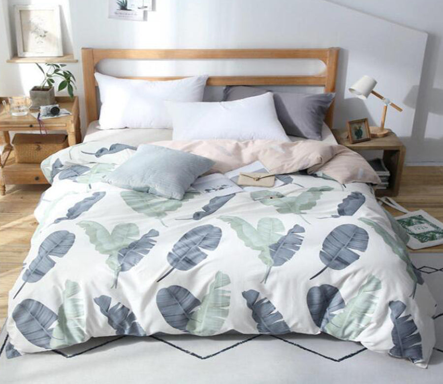 3D Gray-Green Feathers 4167 Bed Pillowcases Quilt