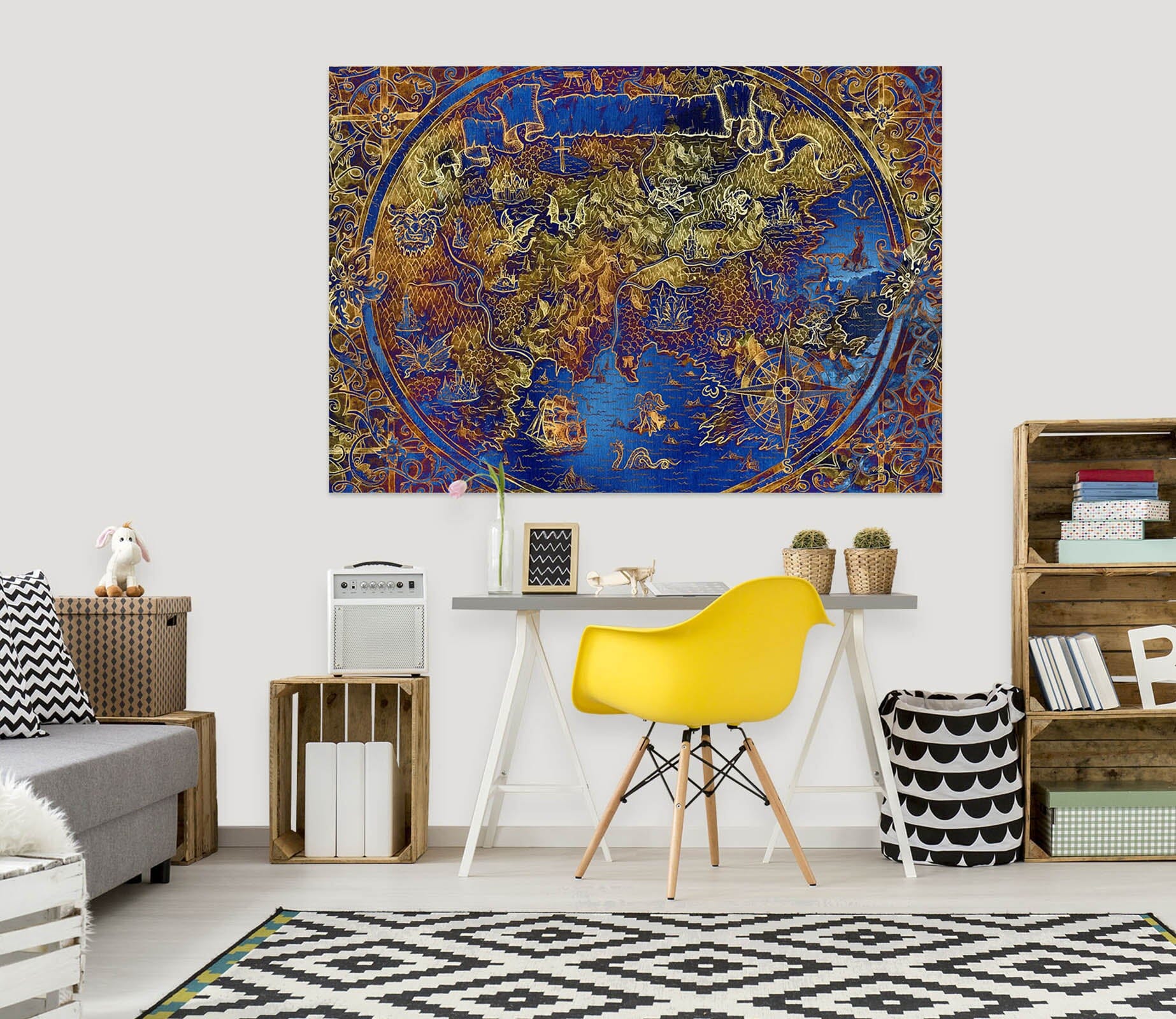 3D Blue Globe 281 World Map Wall Sticker Wallpaper AJ Wallpaper 2 