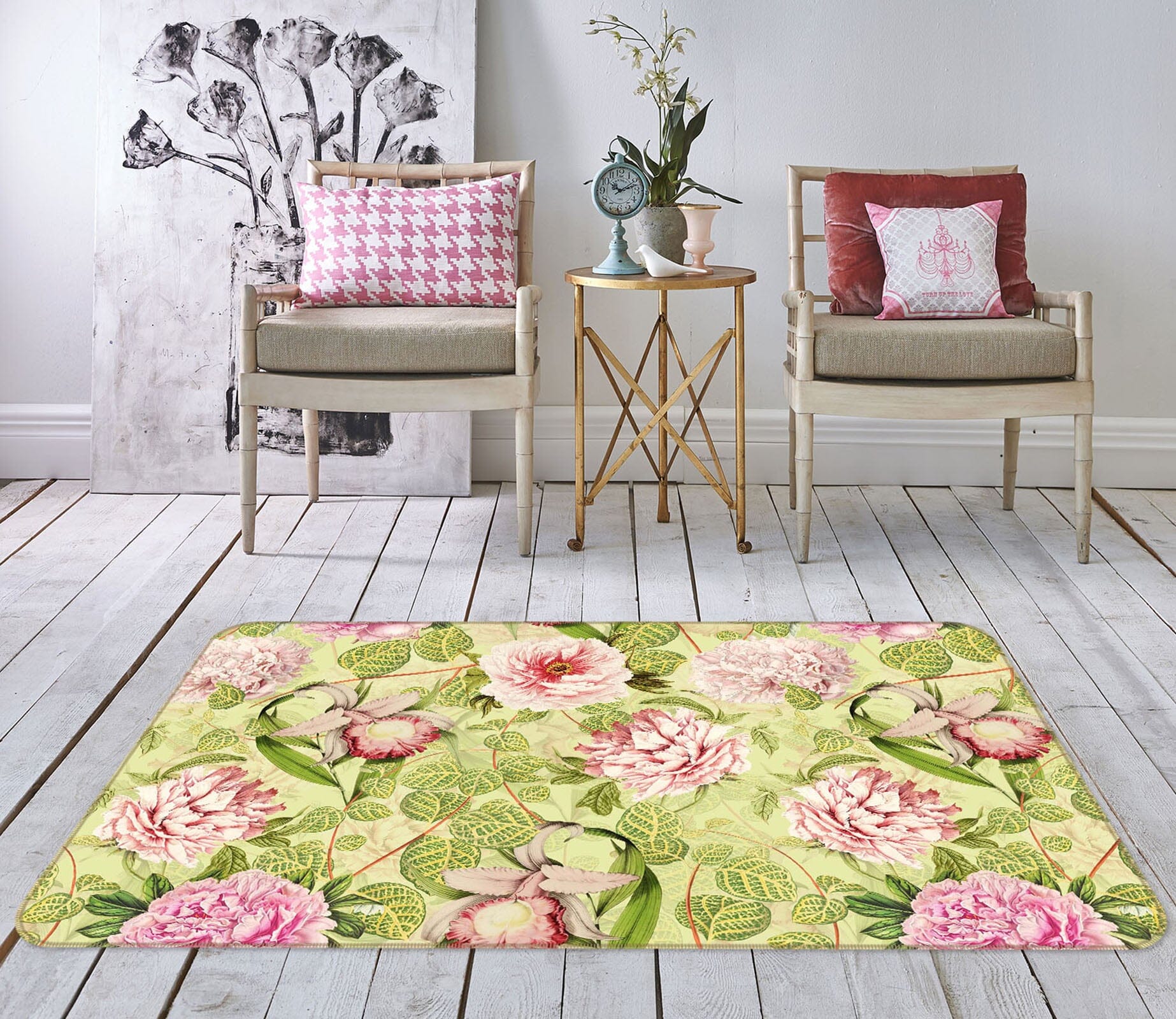 3D Pink Spring 175 Uta Naumann Rug Non Slip Rug Mat Mat AJ Creativity Home 