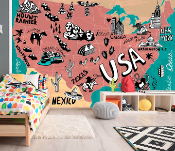 3D Color Graffiti 2057 World Map Wall Murals Wallpaper AJ Wallpaper 2 