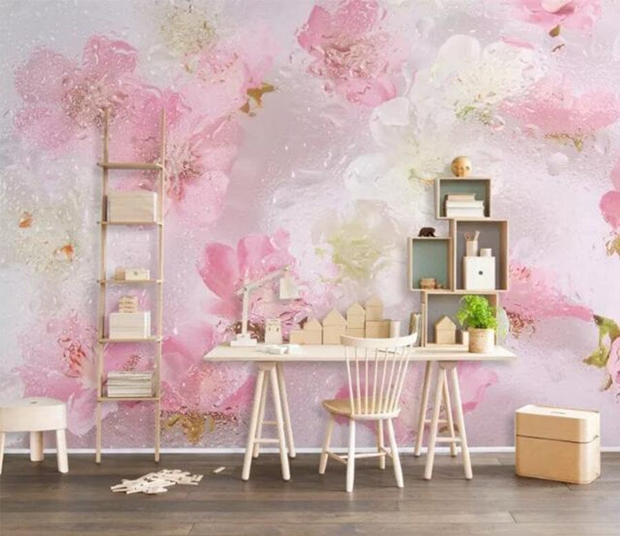 3D Pink Flowers WC102 Wall Murals Wallpaper AJ Wallpaper 2 
