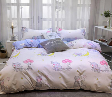 3D Elephant Balloon 5188 Bed Pillowcases Quilt