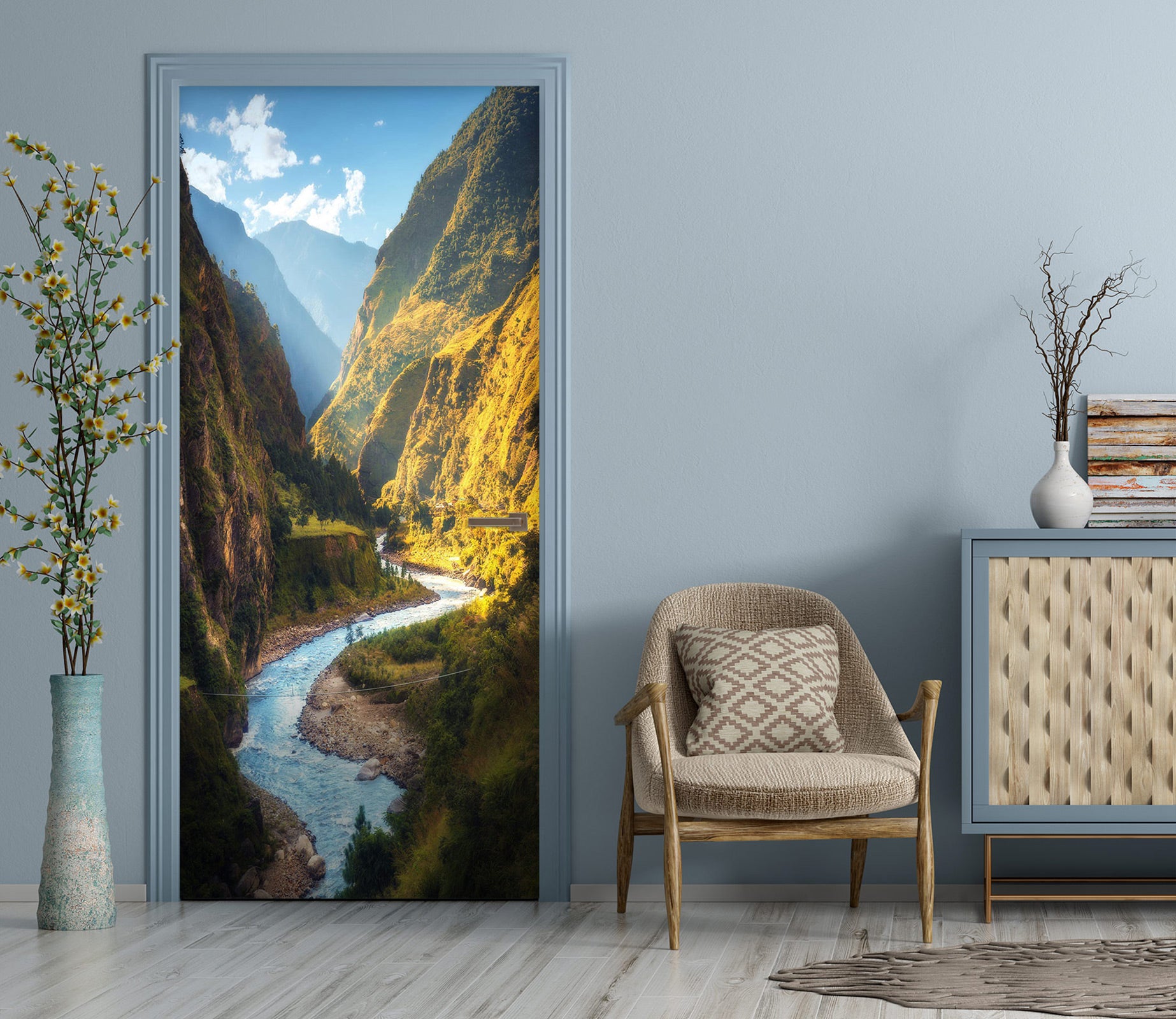 3D Mountains Rivers 24133 Door Mural