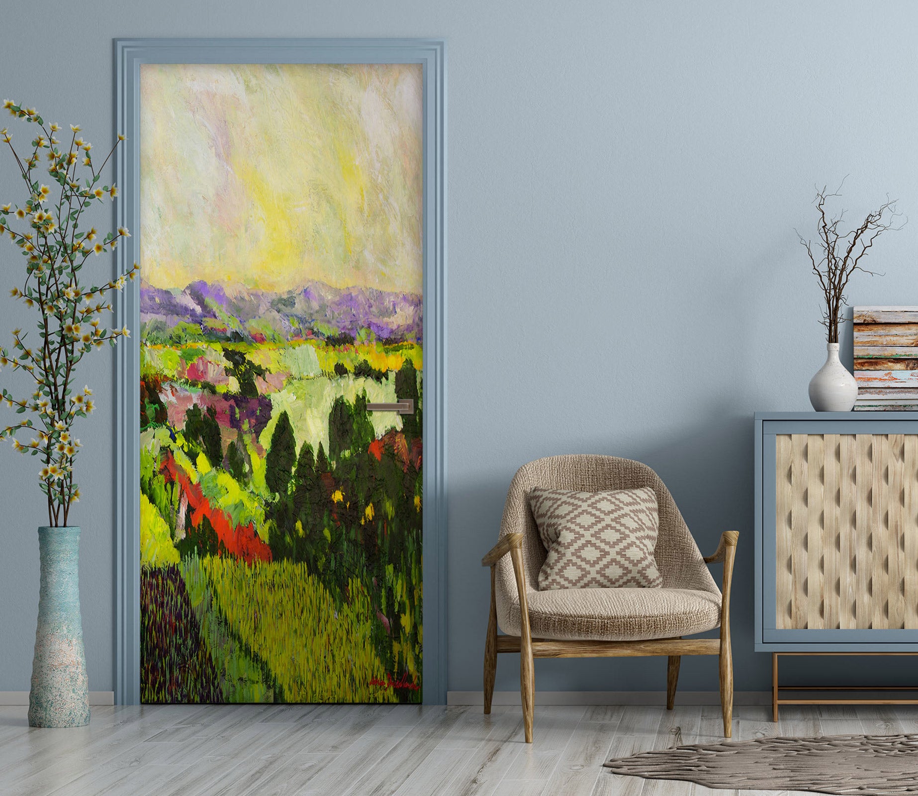 3D Field Forest Grass Painting 93129 Allan P. Friedlander Door Mural