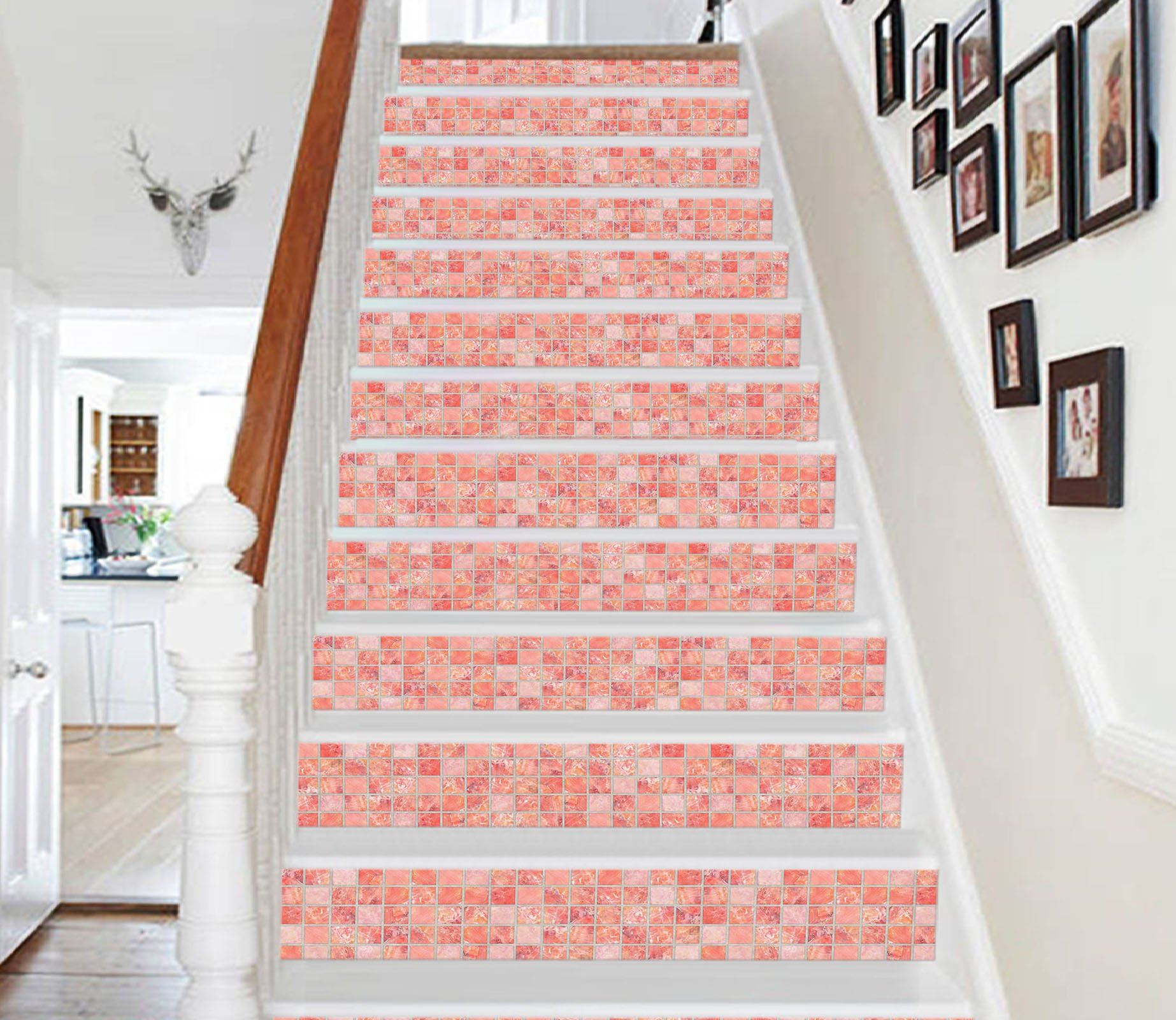 3D Bright Mosaic 0874 Marble Tile Texture Stair Risers Wallpaper AJ Wallpaper 