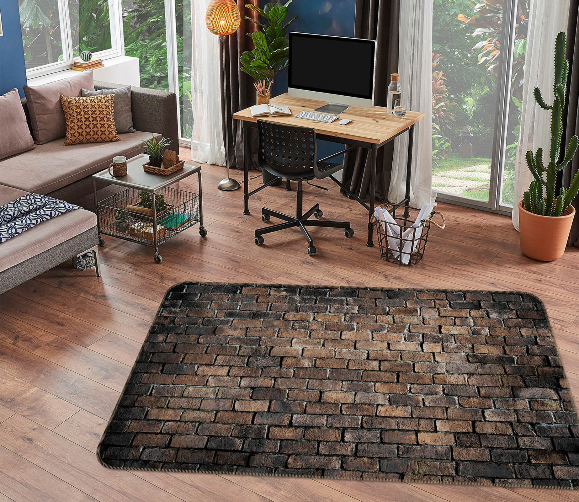 3D Brick Texture 31105 Non Slip Rug Mat