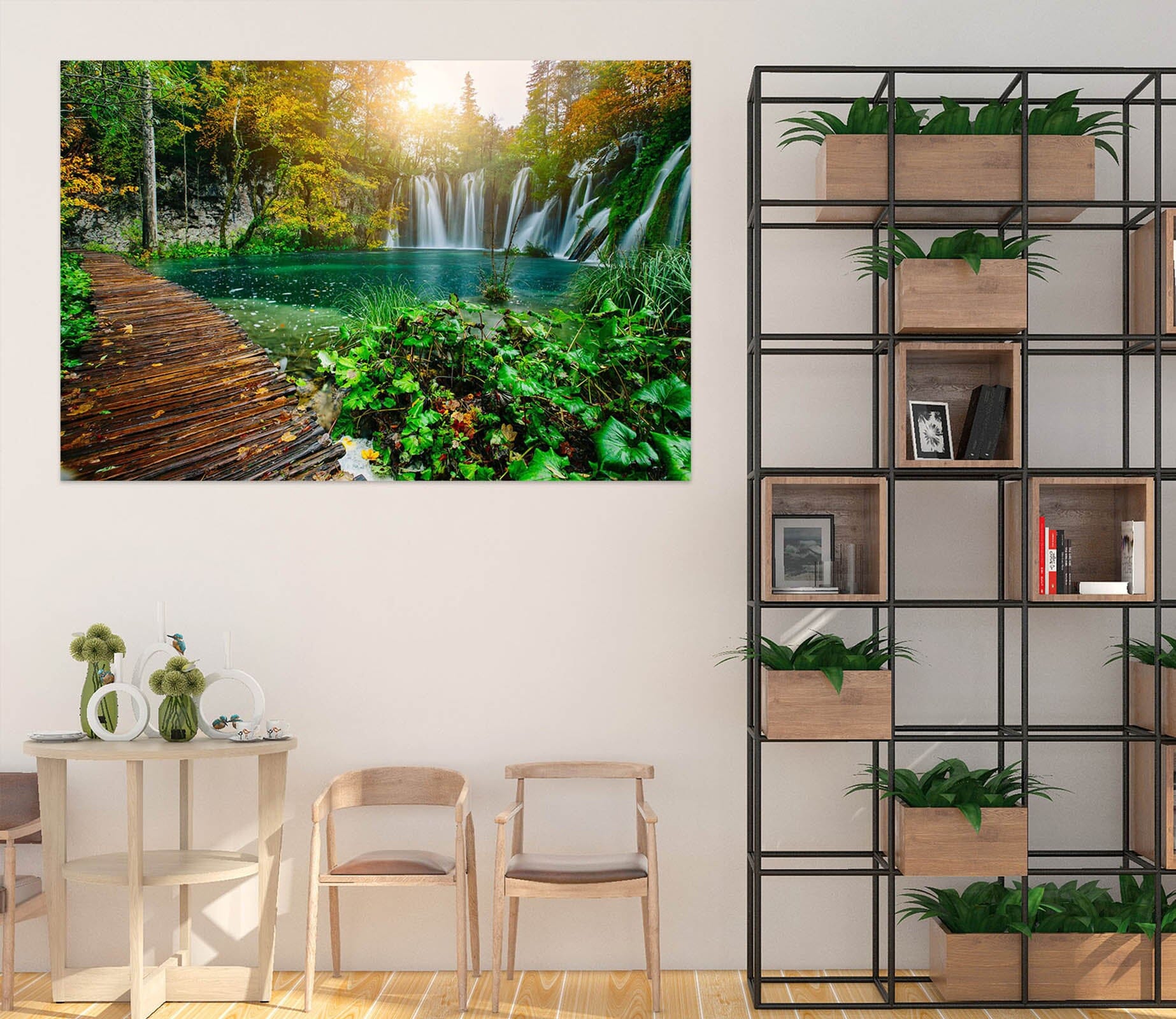 3D Sunny Waterfall Lake 1077 Wall Sticker Wallpaper AJ Wallpaper 2 