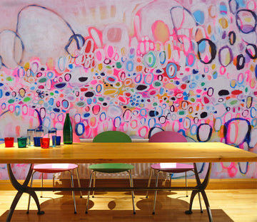 3D Colorful Pink Circle 12150 Misako Chida Wall Mural Wall Murals