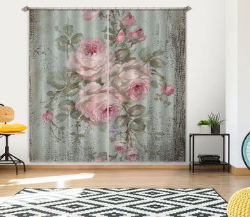 3D Pink Rose 052 Debi Coules Curtain Curtains Drapes Curtains AJ Creativity Home 