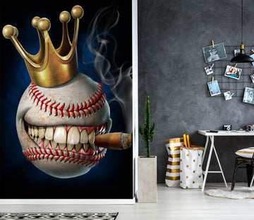 3D Crown Teeth Baseball 5011 Tom Wood Wall Mural Wall Murals