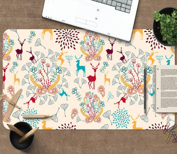 3D Color Deer Pattern 020 Desk Mat Mat AJ Creativity Home 