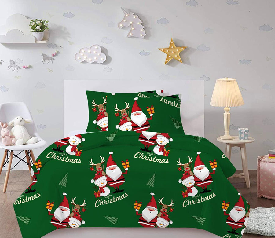 3D Green Santa Claus 45233 Christmas Quilt Duvet Cover Xmas Bed Pillowcases