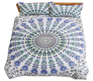 3D White And Blue Totem 1040 Bed Pillowcases Quilt