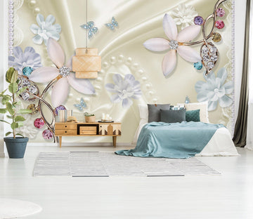 3D White Petals 1531 Wall Murals Wallpaper AJ Wallpaper 2 