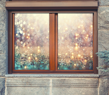 3D Snowflake 42156 Christmas Window Film Print Sticker Cling Stained Glass Xmas