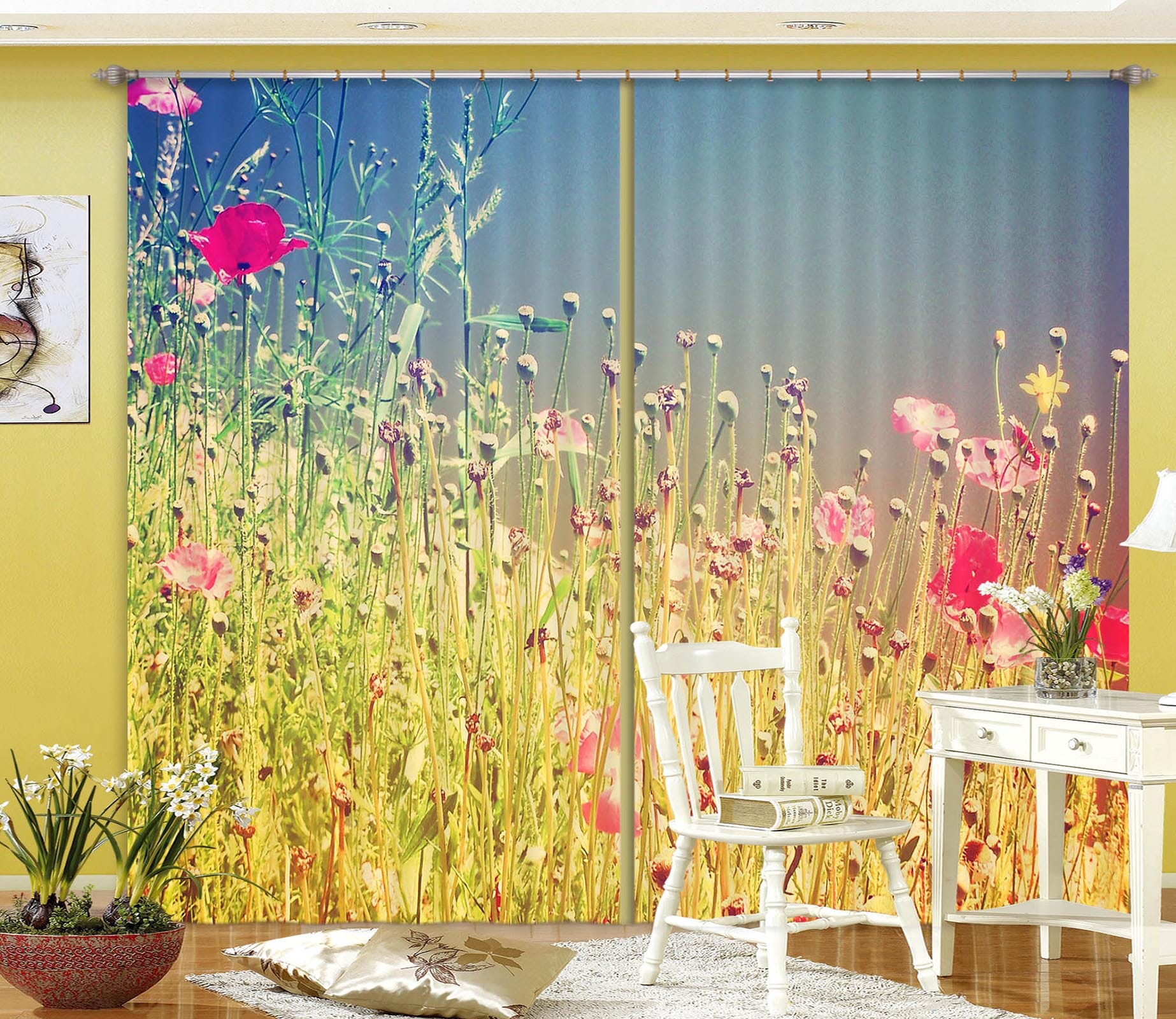 3D Spring Flowers 869 Curtains Drapes Wallpaper AJ Wallpaper 